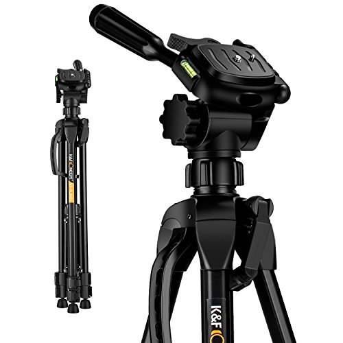 K&F Concept TL2023 Trepied Ultraleger Trepied Appareil Photo en Aluminium avec Sac Transport Hauter Maximum: 152cm trepied pour Camera DSLR Canon Nikon Sony Fujifilm Panasonic lumix Max: 3kg