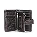 CONTACTS Men's Genuine Leather Tifold RFID Wallet Organizer Checkbook Coin Pocket Clutch Purse Card Holder With ID Window