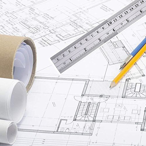 image for 4 Pieces Stainless Steel Ruler Viaky Metal Ruler with Conversion Table