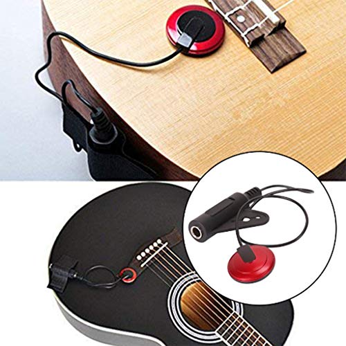 2Pcs Acoustic Guitar Pickup Piezo Contact Microphone Pickup for Guitar Ukulele Violin, Mandolin, Banjo, Cello, Kalimba, Harp (6.5x9x3cm, Black)
