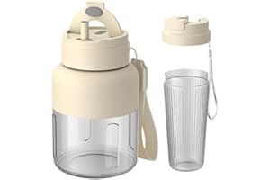 Electric Portable Juice Blender with Self Cleaning Function, Leak Proof Straw Lids, and Powerful Motor for Smoothies and Fres