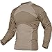TACVASEN Tactical Combat Quick Dry Shirt Military Duty Uniform Hunting T-Shirt Khaki,US 2XL