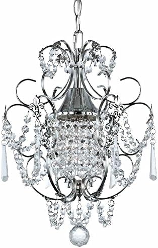 Crystal Mini-Chandelier Pendant Light in Chrome Finish
