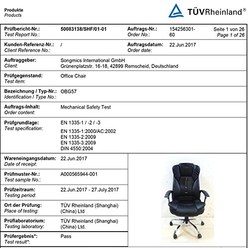 SONGMICS-Sedia-da-Ufficio-con-Sedile-Largo-Cuscino-Portatesta-e-Seduta-Spessa-Altezza-Regolabile-Design-Ergonomico-Nero-OBG57B