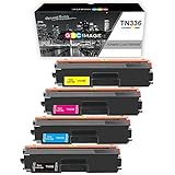 GPC Image 4 Pack Compatible Toner Cartridge Replacement for Brother TN336 TN-336 TN336BK TN336C TN336M TN336Y (1 Black, 1 Cyan, 1 Magenta, 1 Yellow) for Brother MFC-L8850CDW HL-L8350CDW MFC-L8600CDW