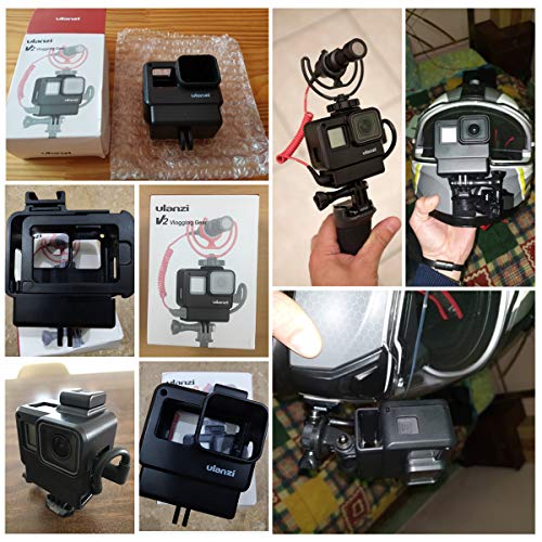 ULANZI V2 Protective Housing Case Vlogging Frame Cage with Microphone Cold Shoe Mount Compatible for GoPro Hero 7 6 5 Vlog Setup Action Camera Accessories - Thumbnail 5