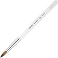 PANA Pure Kolinsky Hair Brush - Round Clear Handle (12mm) - Salon Grade for Acrylic and Natural Nails