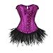 Kranchungel Women's Gothic Corset Skirt Set Moulin Rouge Dancer Fancy Clubwear