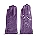MATSU Fashion Women Winter Warm Leather Touch Screen Gloves 5 Colors M9213 (L, Purple (Long Fleece or Cashmere lining))