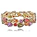 EVER FAITH Women's Prong Cubic Zirconia Vintage Style Dual Layer Tear Drop Bracelet Multicolor Gold-Tone