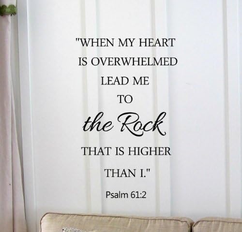 When My Heart Is Overwhelmed Lead Me to the Rock That Is Higher Than I. Psalm 61:2 Bible Verse 22x14 Inches Vinyl Car Sticker Symbol Silhouette Keypad Track Pad Decal Laptop Skin Ipad Macbook Window Truck Motorcycle, Decal Sticker Vinyl Car Home Truck Window Laptop