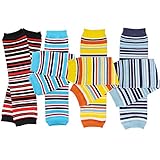 juDanzy Blue Boy Stripes baby leg warmers 4 pack for babies, toddlers and children,12 inches long,one size