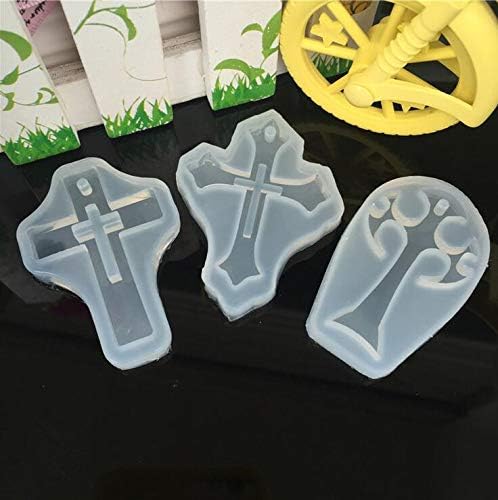 Joyful Home 3pcs/lot Cross Jewelry Casting Mold Silicon Mould with Hanging Hole for Resin Jewelry Making DIY Craft
