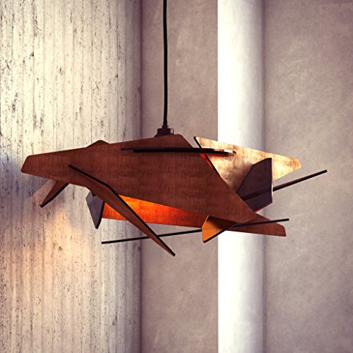 Wood Pendant Light - Modern Chandelier Lighting - Hanging Dining Lamp - Ceiling Light Fixture - Geometric Lamp - Minimal - Contemporary