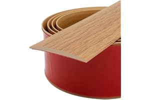 Tintvent Floor Transition Strip, Self-Adhesive Vinyl Flooring Cover Strips, Floor Flat Divider Strip for Joining Floor Gaps, Carpet Threshold Transition; 2" Wide-Brown Wood Grain (10Ft)