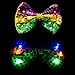 Fun Central G728, 1 Pc, LED Light Up Mardi Gras Sequin Bow Tie, Nightlife Flashing Bow Tie, Glow in The Dark Bow Tie for Mardi Gras, Rave and Night Parties