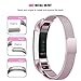 Oitom Fitbit Alta HR Accessory Bands and Fitbit Alta Band,New Fashion Stainless Steel Milanese Loop Wristband (2 Pack Colorful+Sakura Pink, Small 5.1