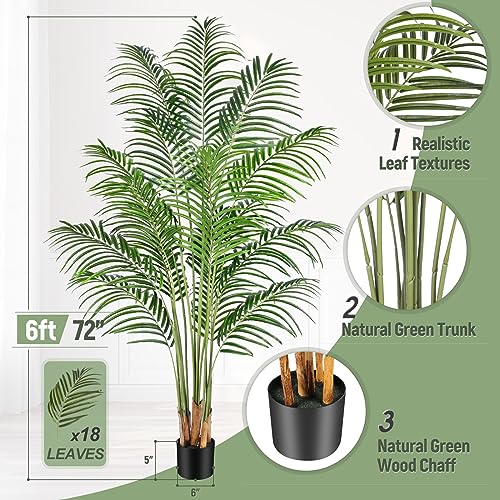 Keeplush Artificial Plant Areca Palm Tree Large 180 cm Artificial Tree Indoor and Outdoor Decorative Artificial Plants Living Room Bedroom Balcony Decoration Home Modern (1 Pack)