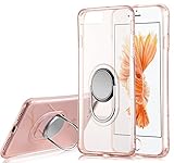 iPhone 8 Plus Clear Case, iPhone 7 Plus Case with Ring Holder Bumper Case Shock-Absorption and Anti-Scratch for Apple iPhone 8 Plus & 7 Plus 5.5''-rose gold