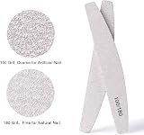 UK BEAUTY SUPPLIES 5 Pcs Nail Files 100/180 Grit Half-Moon Washable Emery Boards view 4
