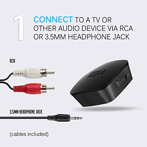 MEE audio DualStream S1 Universal Headphone and Speaker Bluetooth Wireless Audio Transmitter/Streamer with aptX Low Latency technology for TVs and other devices