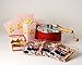 Original Whirley Pop Starter Pack - Wabash Valley Farms Popcorn Kit, Whirley Pop Popcorn Maker With 3 Movie Theater Popcorn Kits and 4 Movie Night Face Tubs, Gourmet Popcorn Gift Sets (Metal Gear-Red)