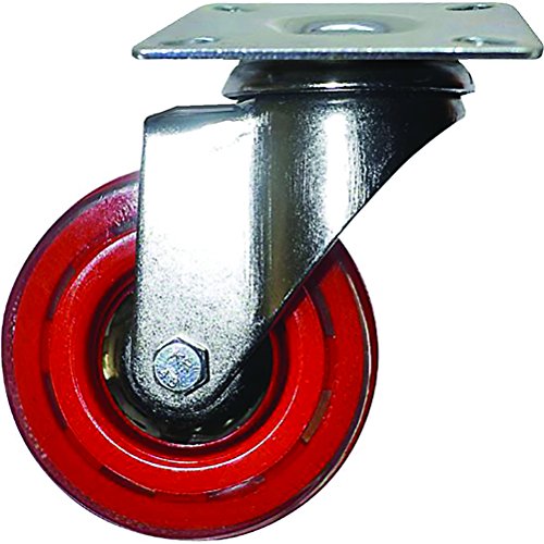 Headbourne 8266E Designeer Swivel Plate Casters with 132 Lb. Load Capacity,  3", Rhubarb Red, 4-Pack