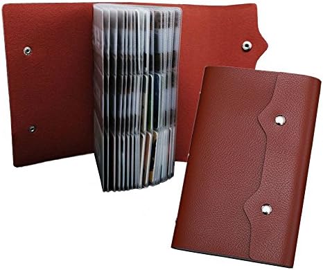 Xerhnan PU Leather Business Name Card Case Universal Card Holder (Hold 100 pics of cards)Brown 2 Pcs