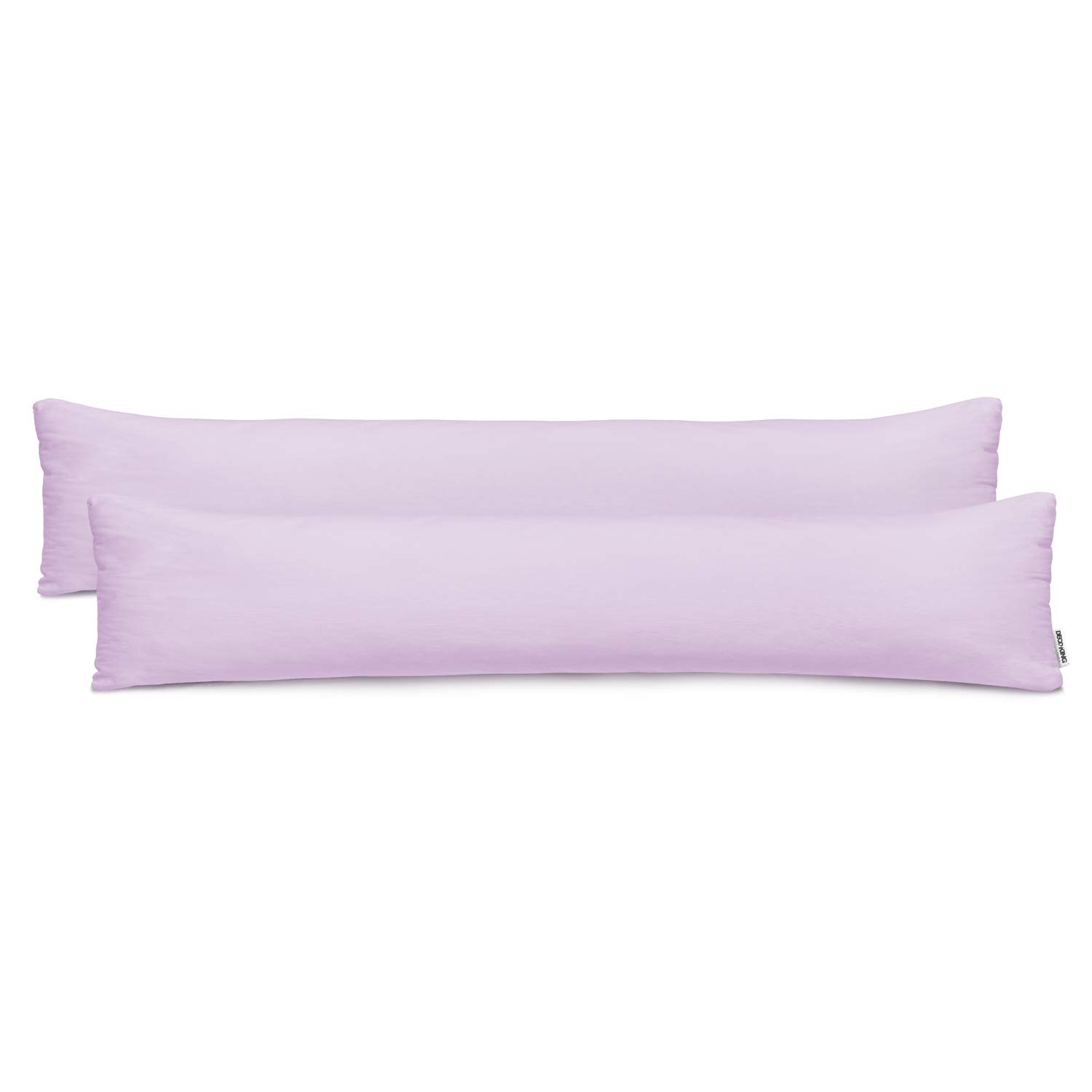 DecoKing 2 x Pillowcases 20 x 120 cm Jersey Cotton Zip Purple Amber