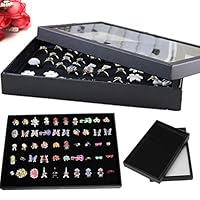 Jinxuny 100 Jewelry Display Box Case Organizer Decor Box Ring Necklace Accessory Storage Case Storage Holder Tray Show Case Organiser Earring Holder