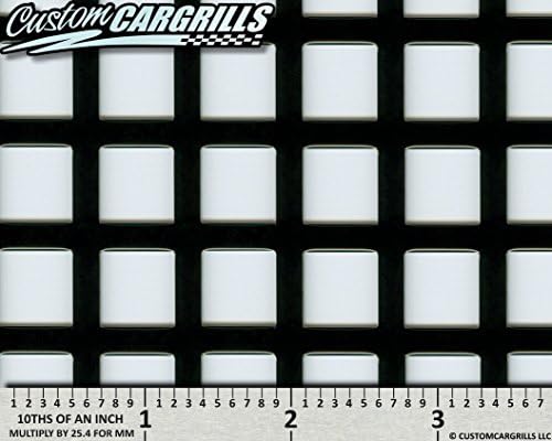 customcargrills 16"x48" Perforated Square Grill Mesh Sheet - Gloss Black - Shipped Flat, 1/2 inch square hole opening, 0.065" thick Aluminum, powder coated, Made in USA