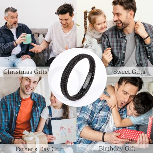 CheersLife Knot Bracelet - Brown Braided Leather Infinity Bracelets for Men - Love You Forever Gifts for Son, Grandson, Husband, Boyfriend, Brother, Teacher Dad New Dad- Valentine's Day & Graduation