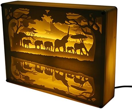 LED Night Lights, 3D Shadow Paper Sculptures Light Boxes Decorative Mood Light Dream Night Light Bedside Lamp for Bedroom, Living Room, Nursery and Baby's Room (Elephant)