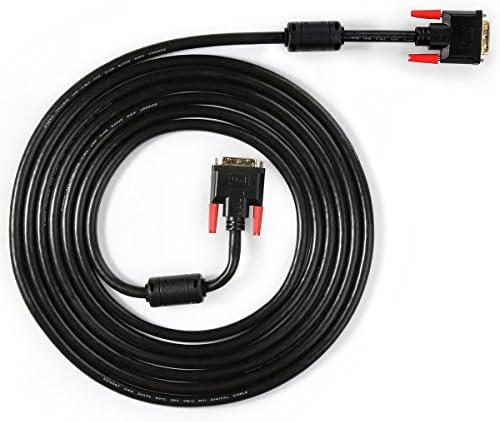 Infinnet DVI-D Dual Link Cable 15ft, Premium DVI-D Male to Male Computer Video Cord, DVI-D Dual Link 24+1 M-M Monitor Cable, 28AWG Shielded Wire with Gold Plated Connectors - 15 Feet Black