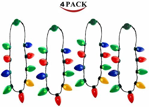 GOGOBO LED Light Up Holiday Bulb Necklace Party Favors Ugly Family Celebrations Decoration (Camouflage 4, LED Necklace)
