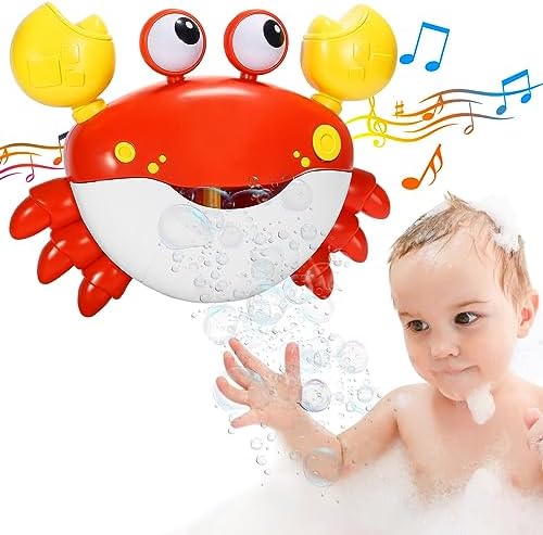 Plnmlls Crab Bubble Machine Bath Toy:Bath Toys for Toddlers 1-3,Blow ...
