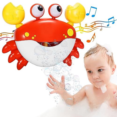 Plnmlls Crab Bubble Machine Bath ToyBath Toys for Toddlers 13,Blow Bubbles and Plays 12