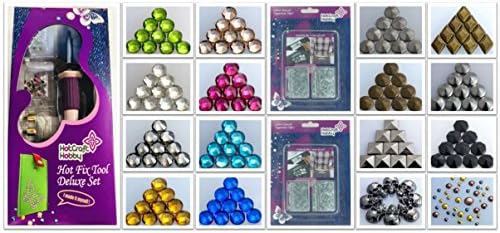 Deluxe Hot Fix Complete Bundle - Includes Hot Fix Tool, Large Crystals Packs, Studs, &amp; Stencils
