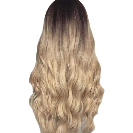 Tonsee Damen Lang Lockige Perücke,Mode 65cm Mehrfarbig Farbverlauf Gradient Schicke Perücke Natürliches Reizvoller Haar Perüc