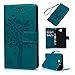 Badalink J5 Prime Case,Galaxy J5 Prime Case - Wallet Case Folio Stand Case 3D Embossed Tree PU Leather Case Shockproof TPU Inner Bumper Card Slots Hand Strap Slim-Fit Protective Cover Blue