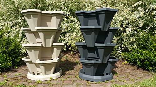 Large 84 Quart, 23" Luxury Indoor Outdoor Garden Planters: StackaPots Mega Tubs With Internal 5-day Self-Watering: 2 Pack in 10 Color Combos