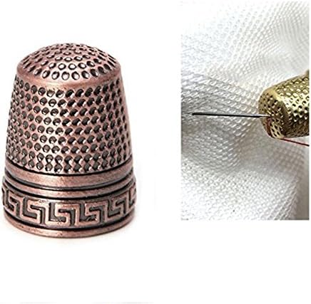 Metal Thimble Finger Protector Finger Metal Shield Protector Pin Needles Sewing Quilting Craft Accessories DIY Sewing Tools (Bronze)