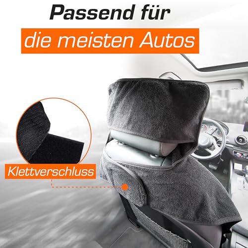 Upgrade4cars Terry Cloth Car Seat Protector for Front Seats, Driver's Seat Protective Cover Made of Cotton in Grey, Towel Car Seat Cover for Sports, Work, Summer and Winter