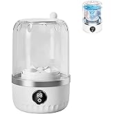 Ftruixang Portable Mini Washing Machine, White, 2L Capacity, Digital Touch Control, Compact Design for Underwear and Delicates, USB Rechargeable