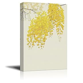 Canvas Wall Art - Small Yellow Flowers Blooming in Spring - Giclee Print Gallery Wrap Modern Home Art Ready to Hang - 12x18 inches