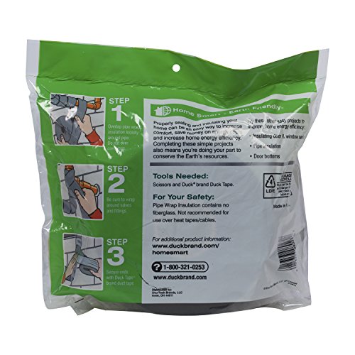 Duck Brand 1285244 Pipe Wrap Insulation for Hot or Cold Pipes, 3Inch Wide x 1/11Inch Thick x