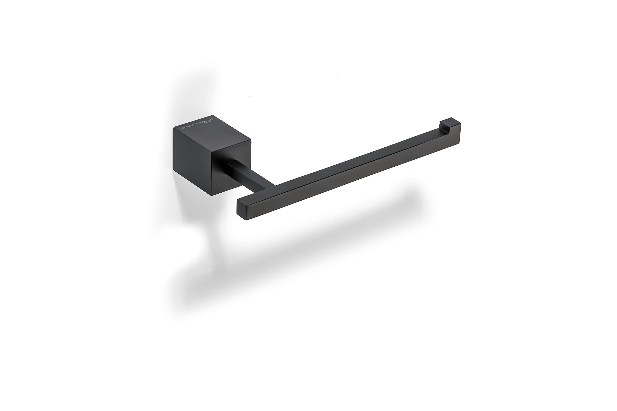 170S1-B Wall Mounted Toilet roll Holder in Chrome-Plated Brass, Modern Design loo roll Holder, Sleek matt Black Finish