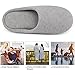 UltraIdeas Comfort Knitted Cotton Slippers for Men and Women Washable Flat Closed Toe Ultra Lightweight Indoor Shoes with Non-Slip Sole (XL /11-12 B(M) US, Grey)