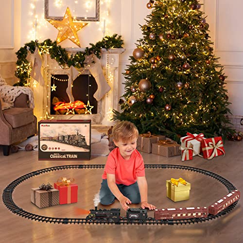 Hot Bee Train Set, Christmas Train w/Glowing Passenger Carriages Metal