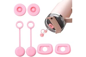 MEETI Set of 3 Silicone Spill Proof Stopper for Stanley Cup 1.0 40oz/ 30oz, Including 2 Straw Covers, 2 Stopper & 2 Leak Stopper Compatible for Stanley Adventure Quencher Travel Tumbler 40oz